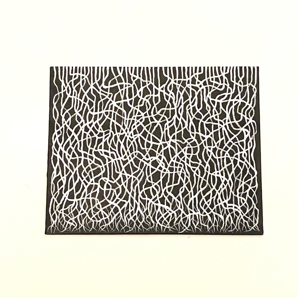 Black and White Mycelium Network / Connected  Consciousness Painting - Original